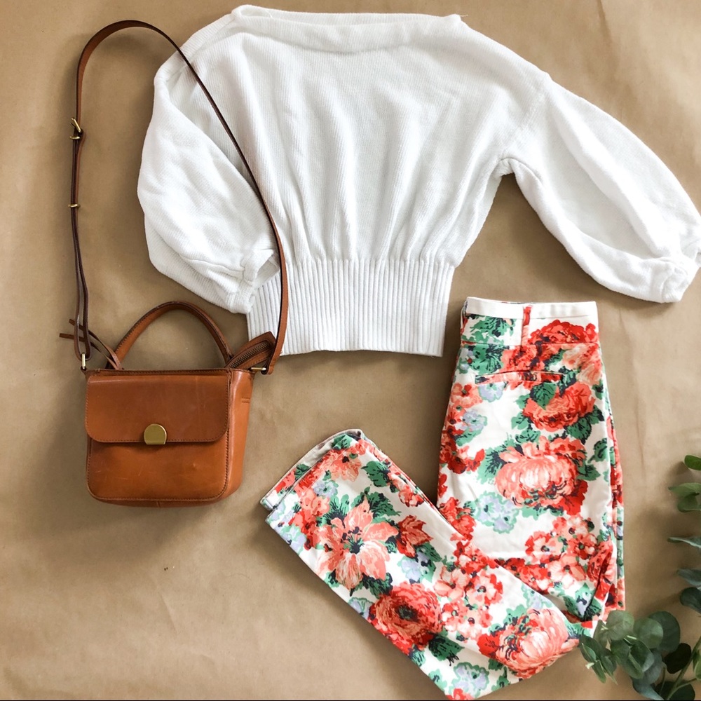 Floral print cropped trouser